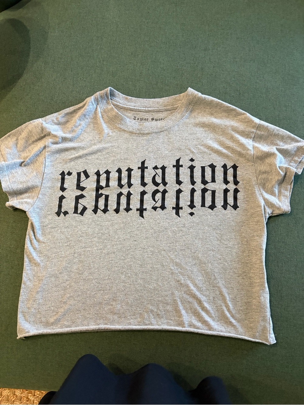 Taylor Swift Gray Tee with Black 'reputation' Print